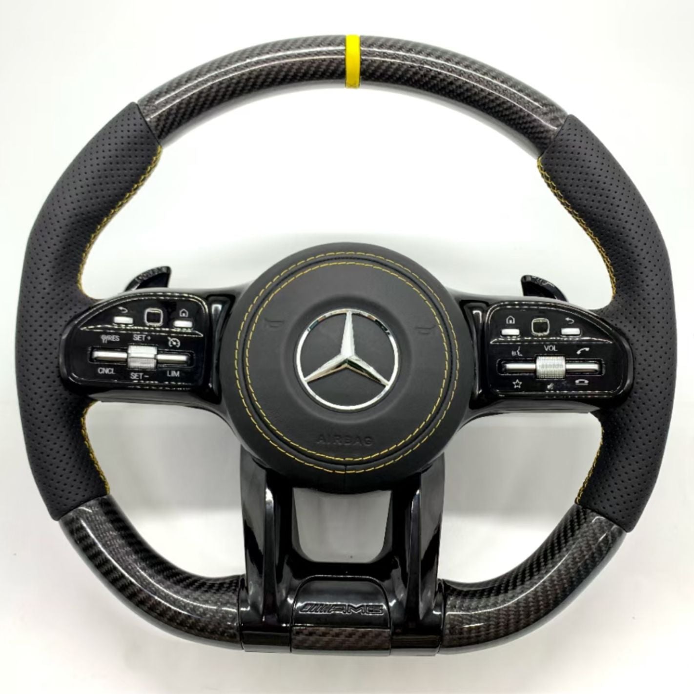 Suitable for Mercedes-Benz AMG Steering Wheel Old Model Upgraded to New Carbon Fiber Steering Wheel GLC GLB CLA GLS Modification