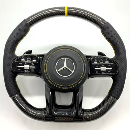 Suitable for Mercedes-Benz AMG Steering Wheel Old Model Upgraded to New Carbon Fiber Steering Wheel GLC GLB CLA GLS Modification