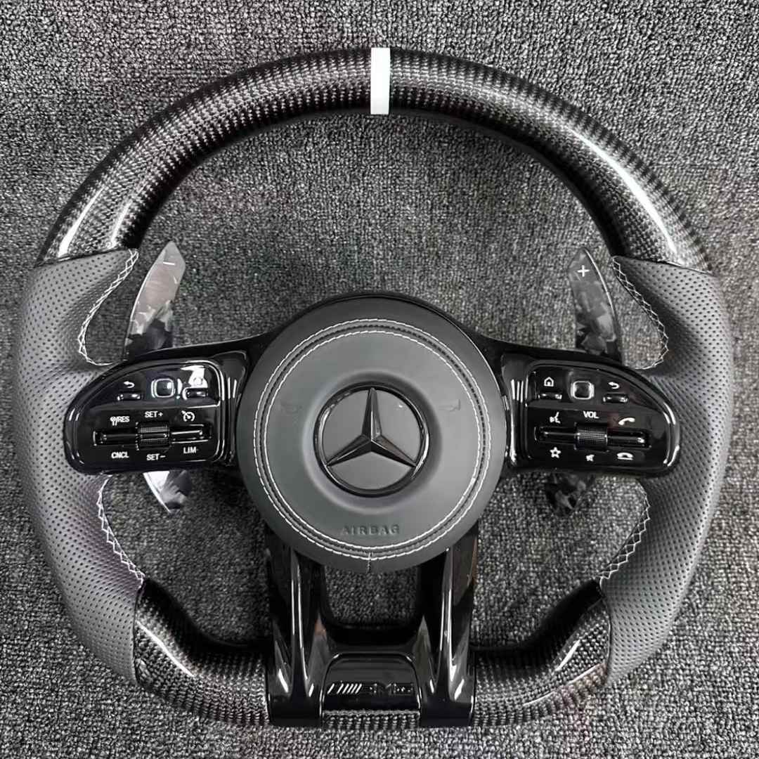 Carbon Fiber Steering Wheel for Benzs Slc-class Slc200 Slc260 Slc300 AMG GT With Perforated Leather Steering Wheel