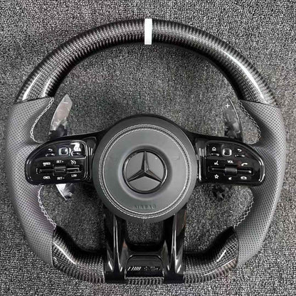 Carbon Fiber Steering Wheel for Benzs Slc-class Slc200 Slc260 Slc300 AMG GT With Perforated Leather Steering Wheel