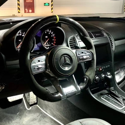 Suitable for Mercedes-Benz AMG Steering Wheel Old Model Upgraded to New Carbon Fiber Steering Wheel GLC GLB CLA GLS Modification