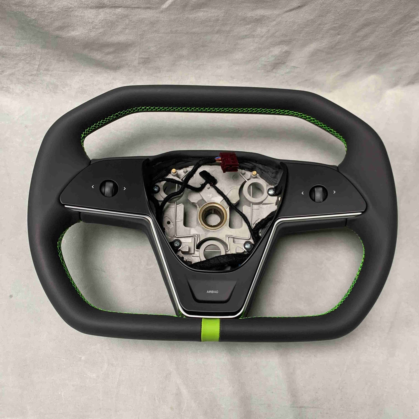 Cybertruck style Nappa leather steering wheel for Tesla model 3/Y/S/X