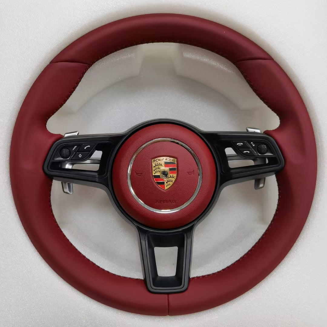 Leather Car Steering Wheel for Porsche Cayenne Boxster Panamera Cayman 911 991 970 997 718
