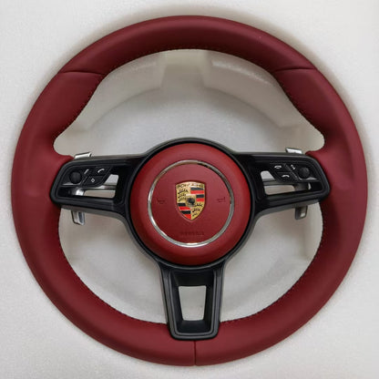 Leather Car Steering Wheel for Porsche Cayenne Boxster Panamera Cayman 911 991 970 997 718
