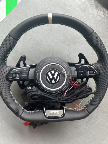 Non destructive installation of Volkswagen R8 steering wheel assembly PQ platform