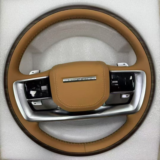 Carbon Fiber Peach Wood Steering Wheel for 13-17 Land Rover Range Rover Executive Upgrades 23 Non Destructive Upgrades