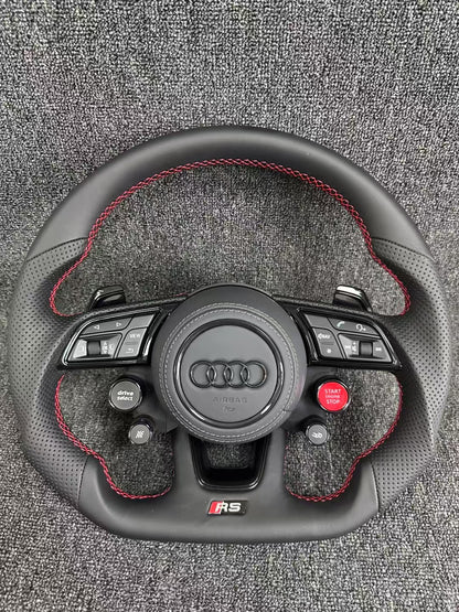 Sports Leather Audi Steering Wheel with 4 Knob