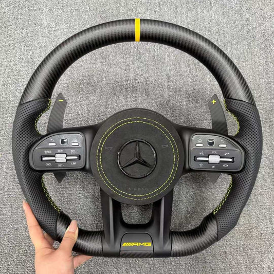 Matte carbon fiber steering wheel suitable for Mercedes Benz