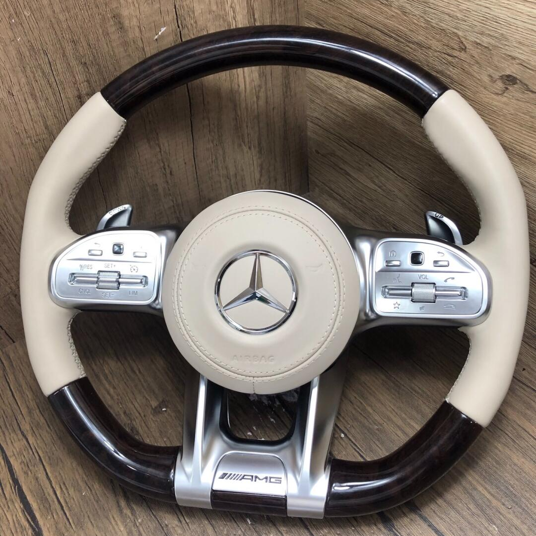 Custom Carbon Fiber Rosewood Steering Wheel Steering Wheel for Mercedes-Benz W117 W204 W205 W167 W213 W222 W207 W212 Cars Auto Steering Parts