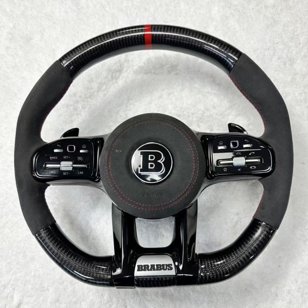 Factory Custom Alcantara Fiber Steering Wheel for Mercedes Benz C-series W204 W205 W167 W213 W222 W207 W212 Models GLE and CLA