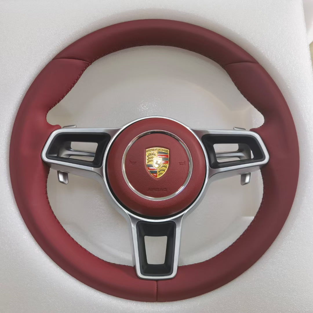 Leather Steering Wheel for Porsche Cayenne Panamera Macan Tayneen 997 991 911 992 718 918