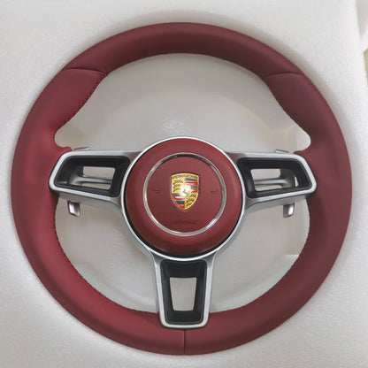 Leather Steering Wheel for Porsche Cayenne Panamera Macan Tayneen 997 991 911 992 718 918