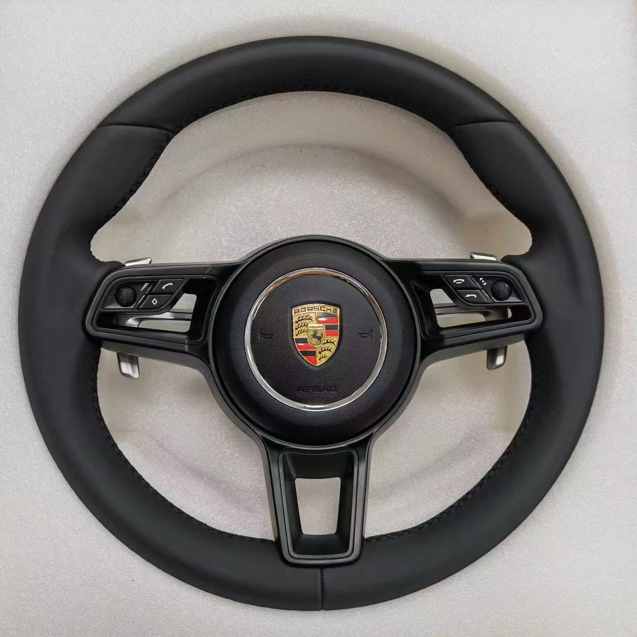 Leather Car Steering Wheel for Porsche Cayenne Boxster Panamera Cayman 911 991 970 997 718