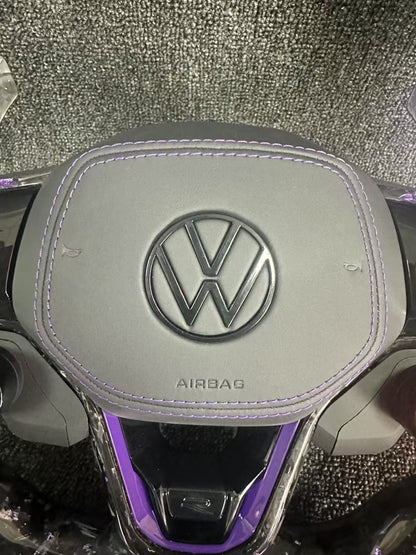 Volkswagen's new touch forged carbon LED racing steering wheel with shift paddles assembly