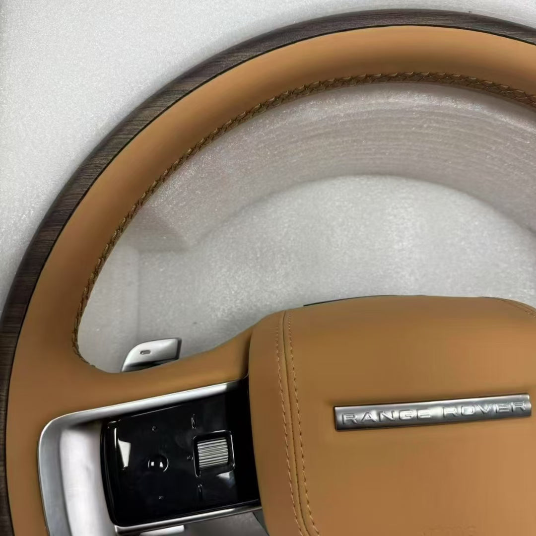 Carbon Fiber Peach Wood Steering Wheel for 13-17 Land Rover Range Rover Executive Upgrades 23 Non Destructive Upgrades