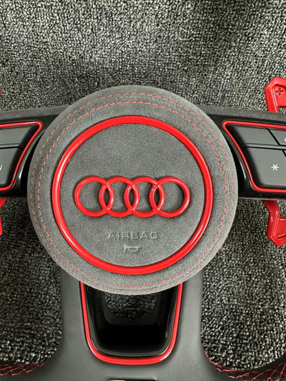 Customized Steering Wheel with Sports Design Auto Accessories for Audi A3 A4 A5 A6 A7 A8 Q3 Q5 Q7 Leather Material