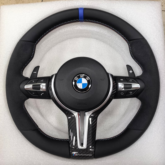 Premium BMW M Sport Steering Wheel Upgrade – Compatible with F10 F30 F80 F82 M3 M4 – Hand-Stitched Leather & Alcantara