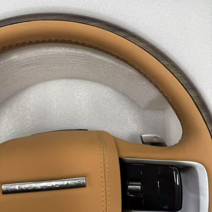 Carbon Fiber Peach Wood Steering Wheel for 13-17 Land Rover Range Rover Executive Upgrades 23 Non Destructive Upgrades