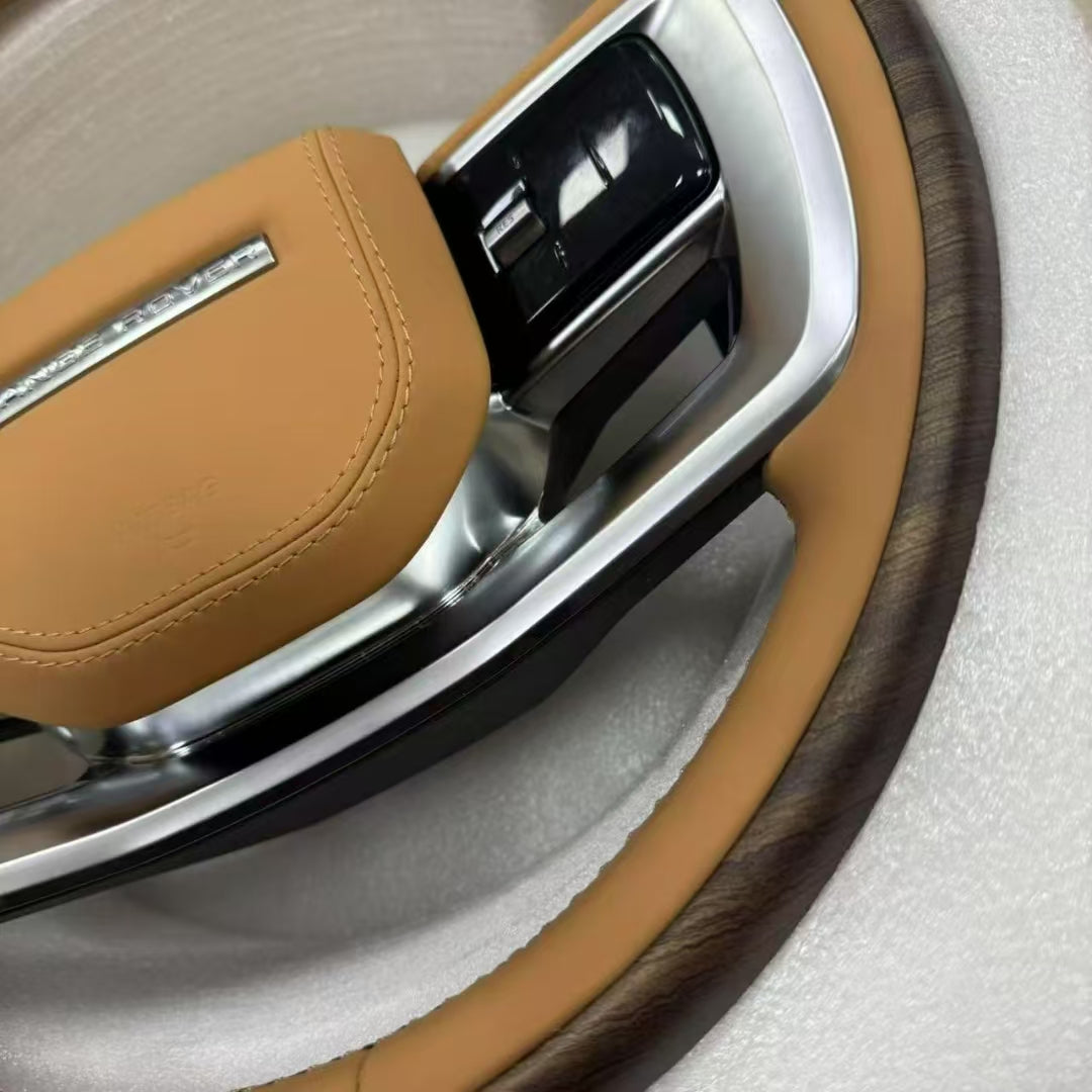 Carbon Fiber Peach Wood Steering Wheel for 13-17 Land Rover Range Rover Executive Upgrades 23 Non Destructive Upgrades