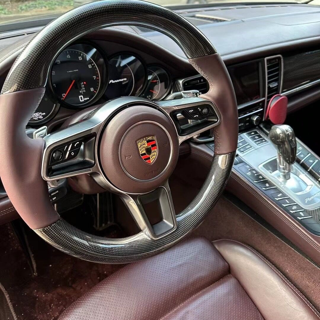 Carbon Fiber Steering Wheel for Porsche Mancan Panamera Cayenne 718
