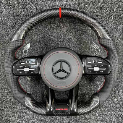 Carbon Fiber Steering Wheel for Benzs Slc-class Slc200 Slc260 Slc300 AMG GT With Perforated Leather Steering Wheel