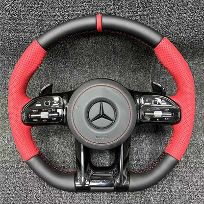 Customized colored Nappa leather steering wheel for Mercedes Benz