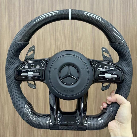 Carbon Fiber Steering Wheel for Benzs Slc-class Slc200 Slc260 Slc300 AMG GT With Perforated Leather Steering Wheel