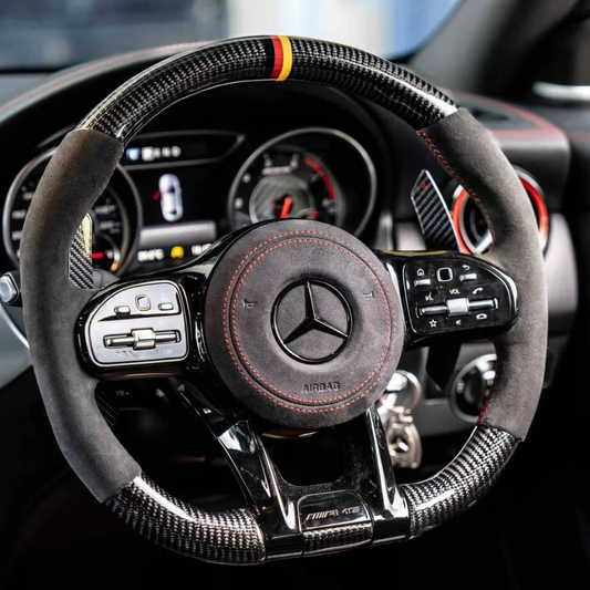 Customizable Carbon Fiber Leather Sports Steering Wheel Upgrade Fit for AMG GT W205 W212 W176 W211 Models Interior Accessory