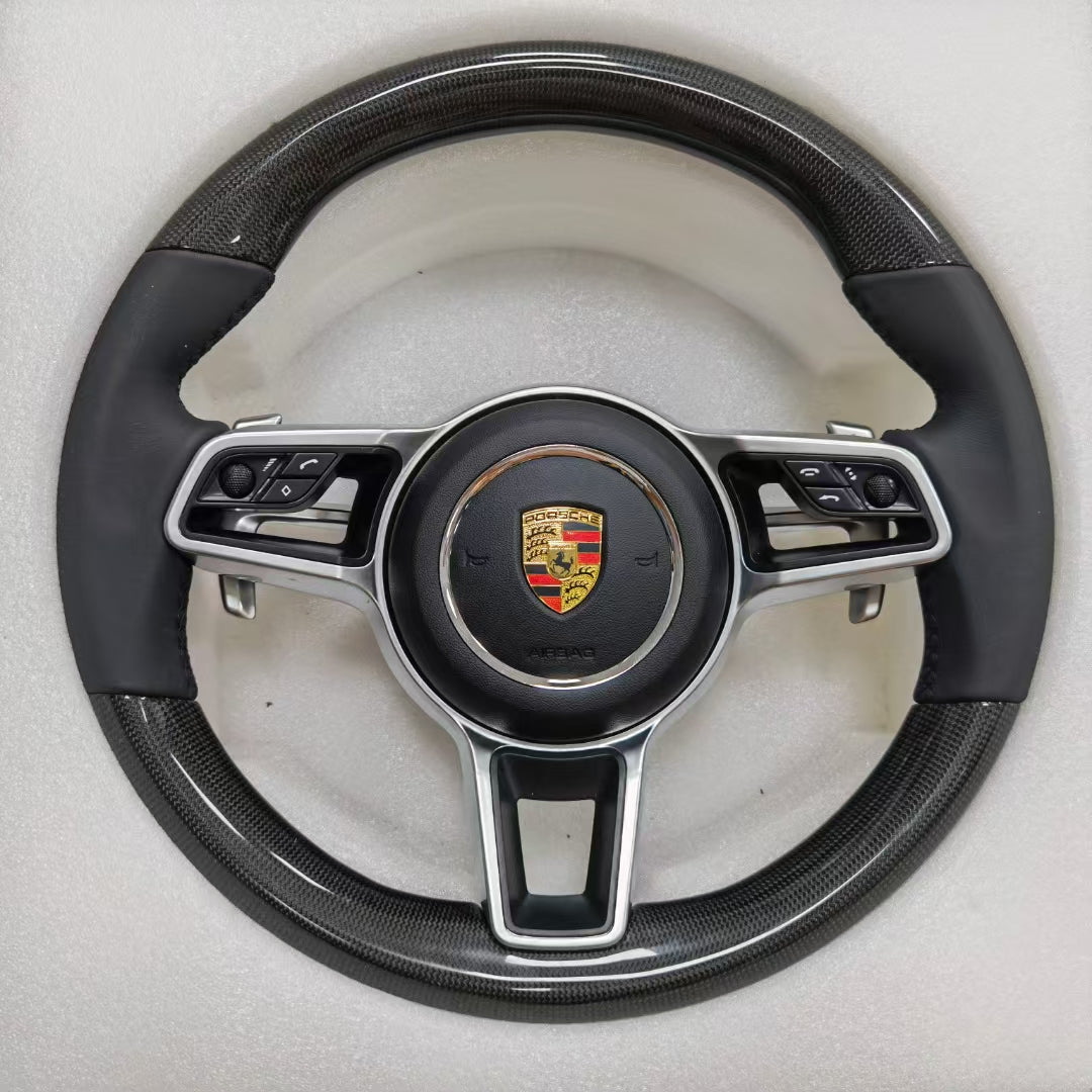 Carbon Fiber Steering Wheel for Porsche Mancan Panamera Cayenne 718