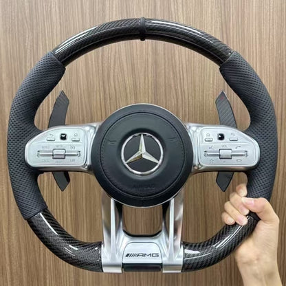 Carbon Fiber Steering Wheel for Benzs Slc-class Slc200 Slc260 Slc300 AMG GT With Perforated Leather Steering Wheel