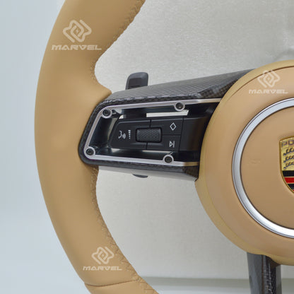 Steering Wheel for Porsche Cayenne/Panamera SUV Leather Custom Racing Design, Fanatec GT Sport & Classic 911 Retrofit