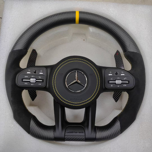 Matte carbon fiber steering wheel suitable for Mercedes Benz