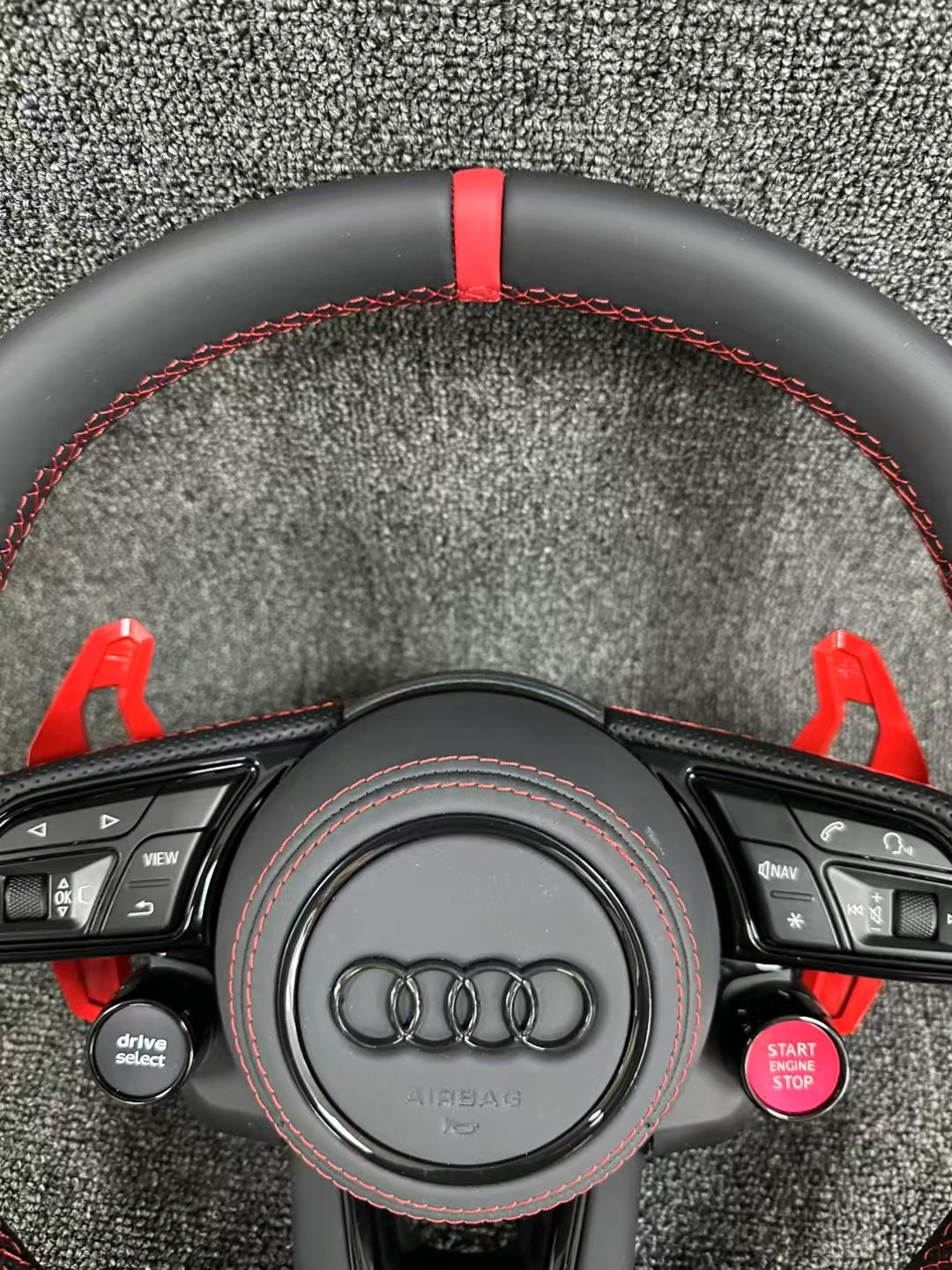 Custom Audi Leather Steering Wheel Car Accessories with Knob