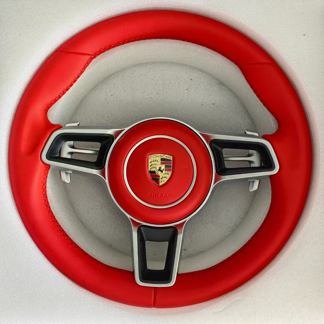 Leather Steering Wheel for Porsche Cayenne Panamera Macan Tayneen 997 991 911 992 718 918