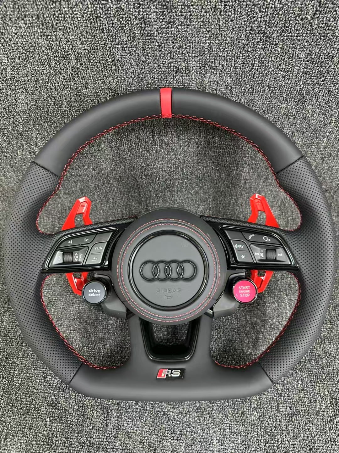 Custom Audi Leather Steering Wheel Car Accessories with Knob
