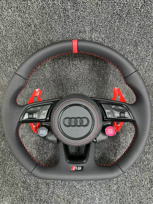 Custom Audi Leather Steering Wheel Car Accessories with Knob