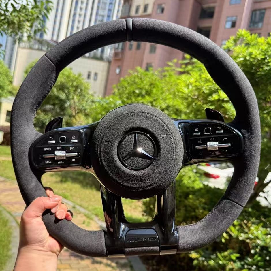 Customized full Alcantara steering wheel for Mercedes Benz