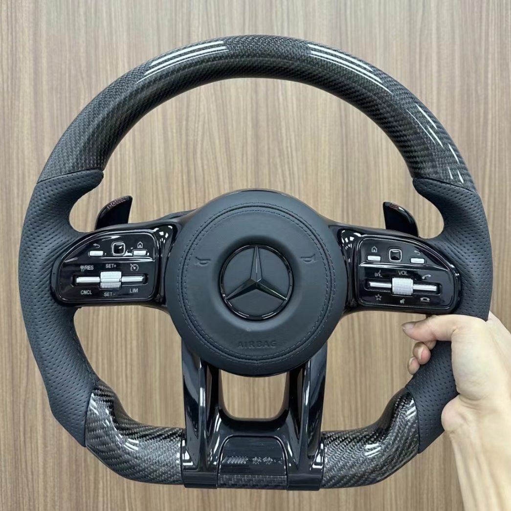 Suitable for Mercedes-Benz AMG Steering Wheel Old Model Upgraded to New Carbon Fiber Steering Wheel GLC GLB CLA GLS Modification