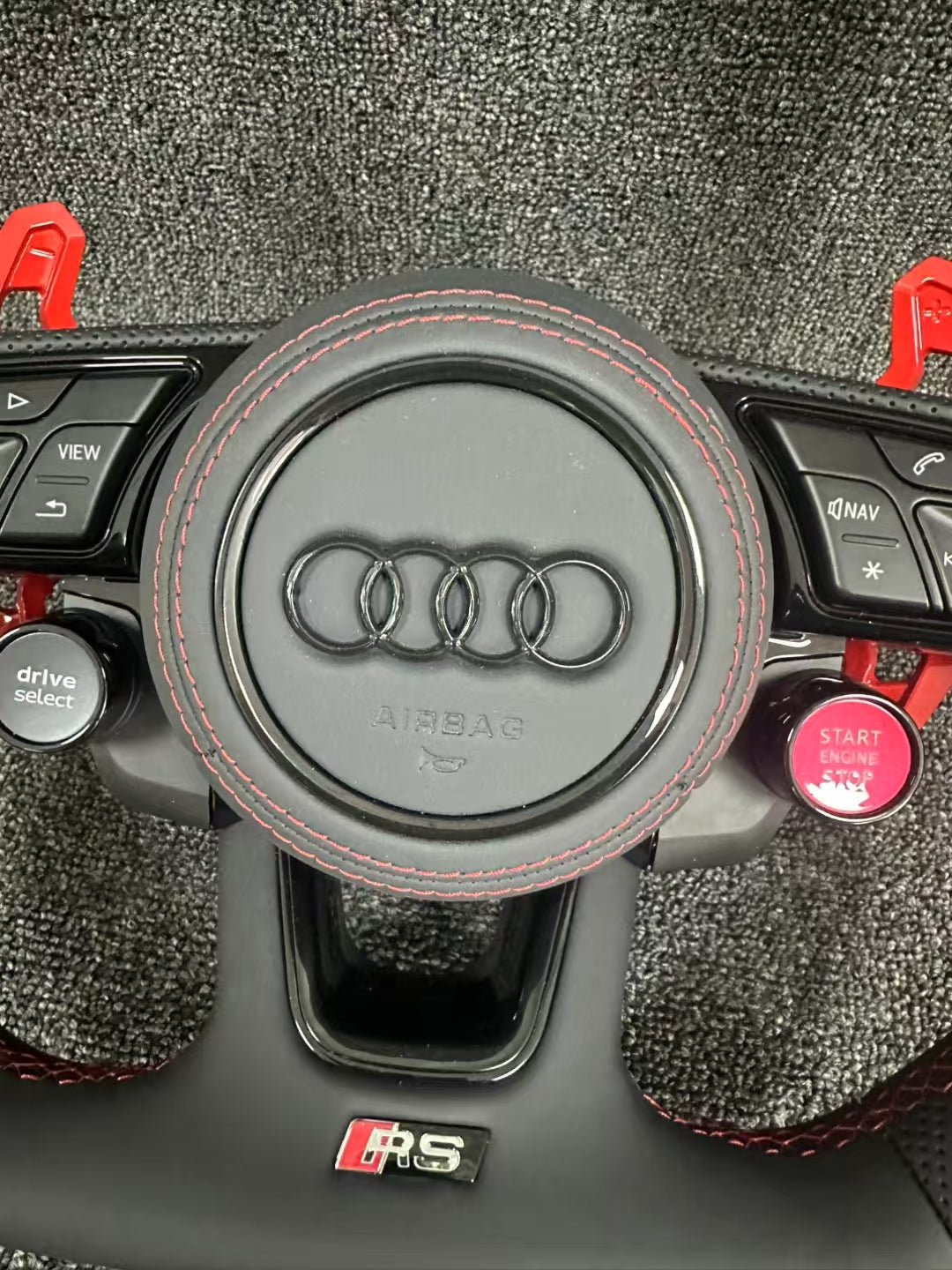 Custom Audi Leather Steering Wheel Car Accessories with Knob