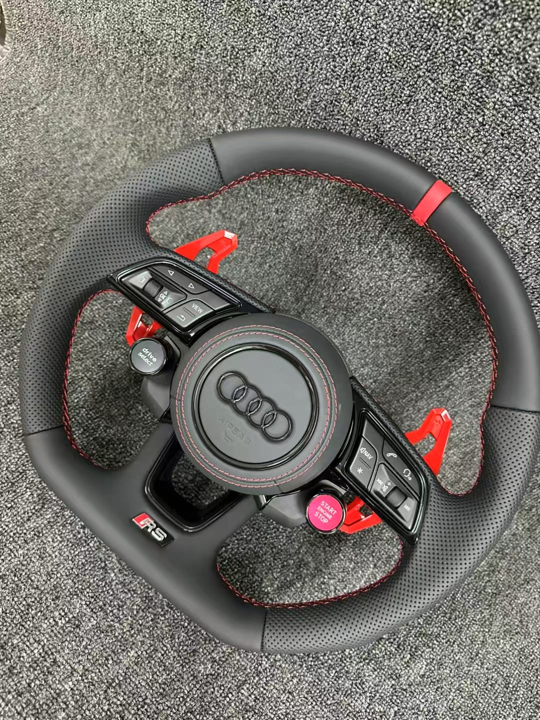 Custom Audi Leather Steering Wheel Car Accessories with Knob