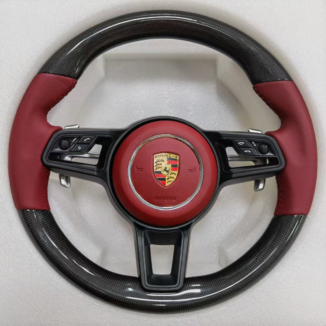 Carbon Fiber Steering Wheel for Porsche Mancan Panamera Cayenne 718