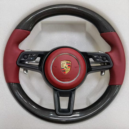 Carbon Fiber Steering Wheel for Porsche Mancan Panamera Cayenne 718