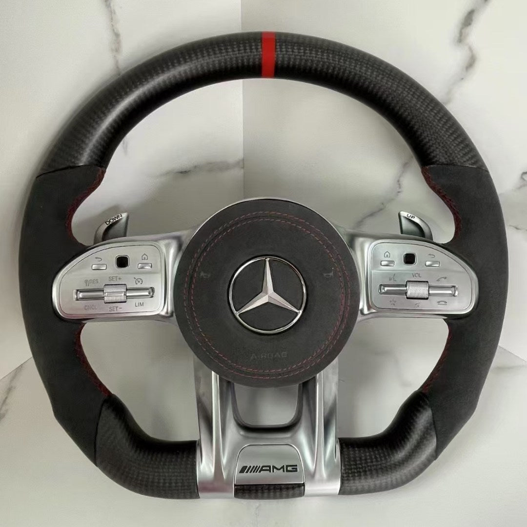 Factory Custom Alcantara Fiber Steering Wheel for Mercedes Benz C-series W204 W205 W167 W213 W222 W207 W212 Models GLE and CLA