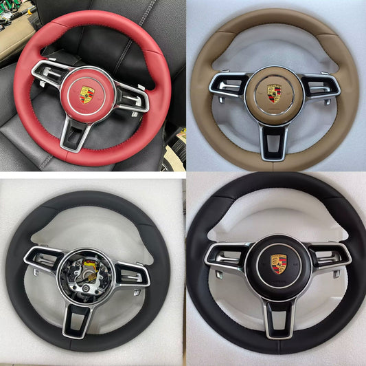Leather Steering Wheel for Porsche Cayenne Panamera Macan Tayneen 997 991 911 992 718 918