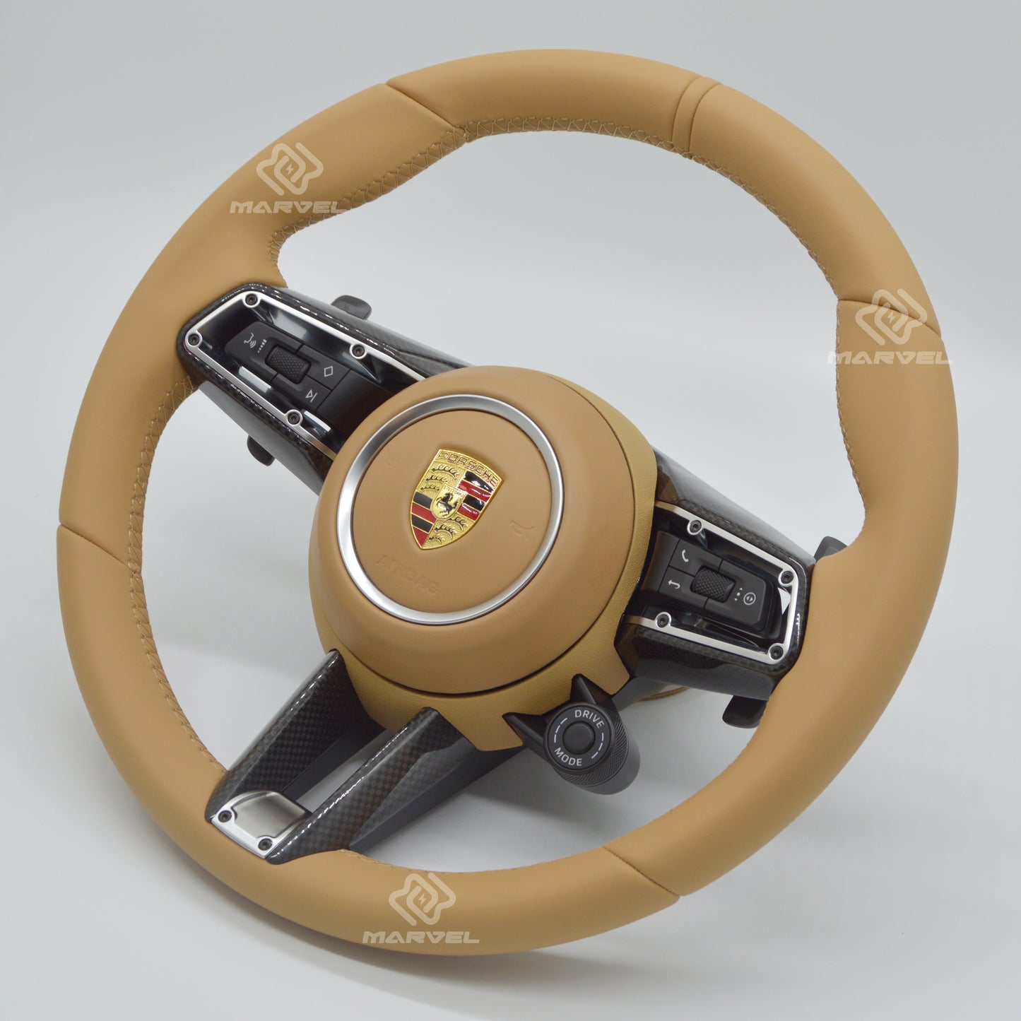 Steering Wheel for Porsche Cayenne/Panamera SUV Leather Custom Racing Design, Fanatec GT Sport & Classic 911 Retrofit