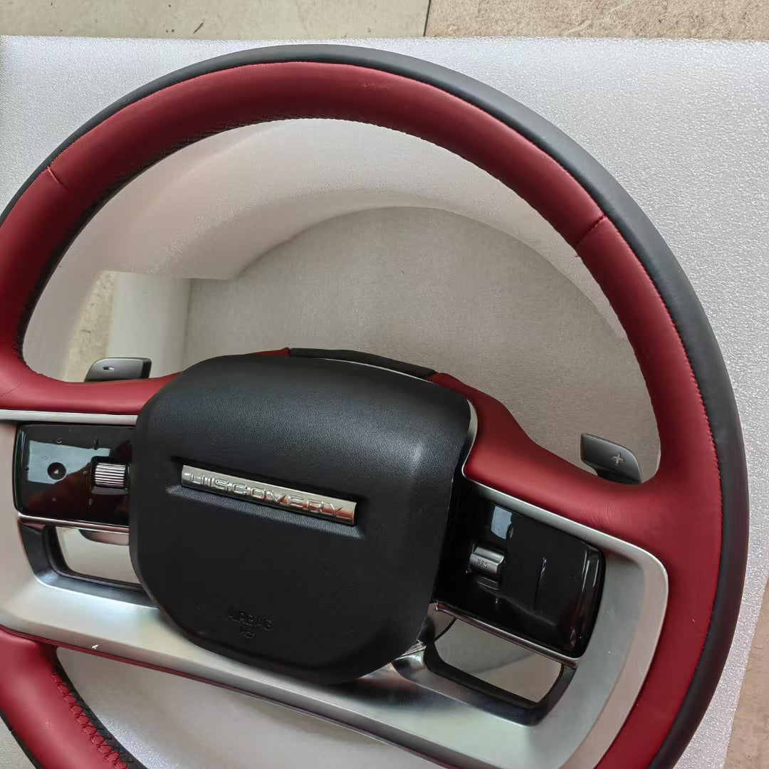 Black Red Full Leather Car Steering Wheel for Land Rover Range Rover Sport Discovery Sport Velar Range Rover Evoque