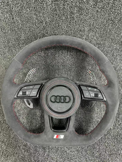 Customize Steering Wheel for Audi A3 A5 A6 A6L A4 A4L C8 Q5 Q7 TT RS3 RS4 RS5 S4 S5 B8 B9 Alcantara Leather Steering Wheel