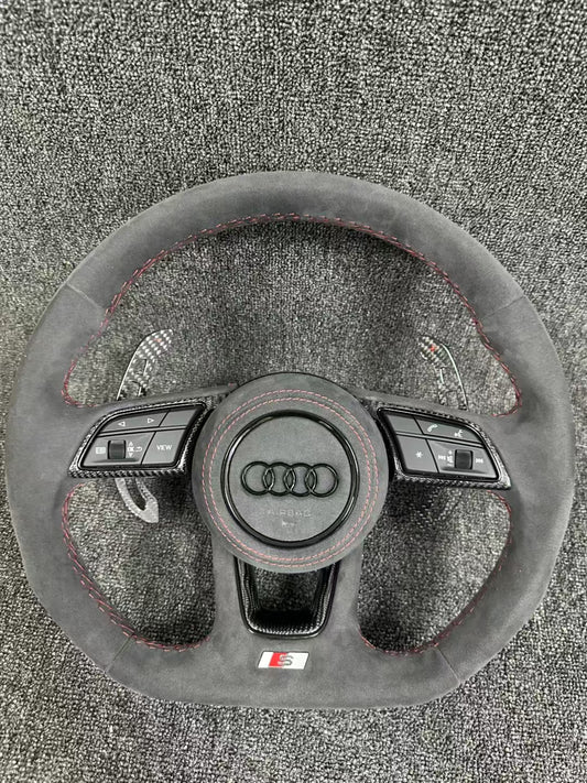 Customize Steering Wheel for Audi A3 A5 A6 A6L A4 A4L C8 Q5 Q7 TT RS3 RS4 RS5 S4 S5 B8 B9 Alcantara Leather Steering Wheel