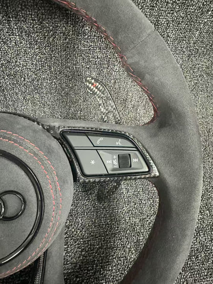 Customize Steering Wheel for Audi A3 A5 A6 A6L A4 A4L C8 Q5 Q7 TT RS3 RS4 RS5 S4 S5 B8 B9 Alcantara Leather Steering Wheel