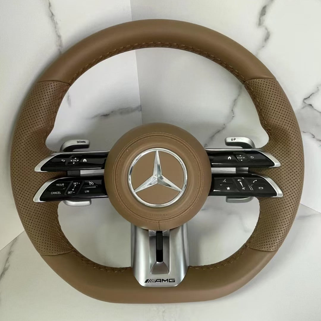 For Mercedes Amg Leather Heated Steering Wheel for Mercedes Amg GT CL ClS CLA a E S C36 G63 C43 ML SL W204 W213 W211 W205